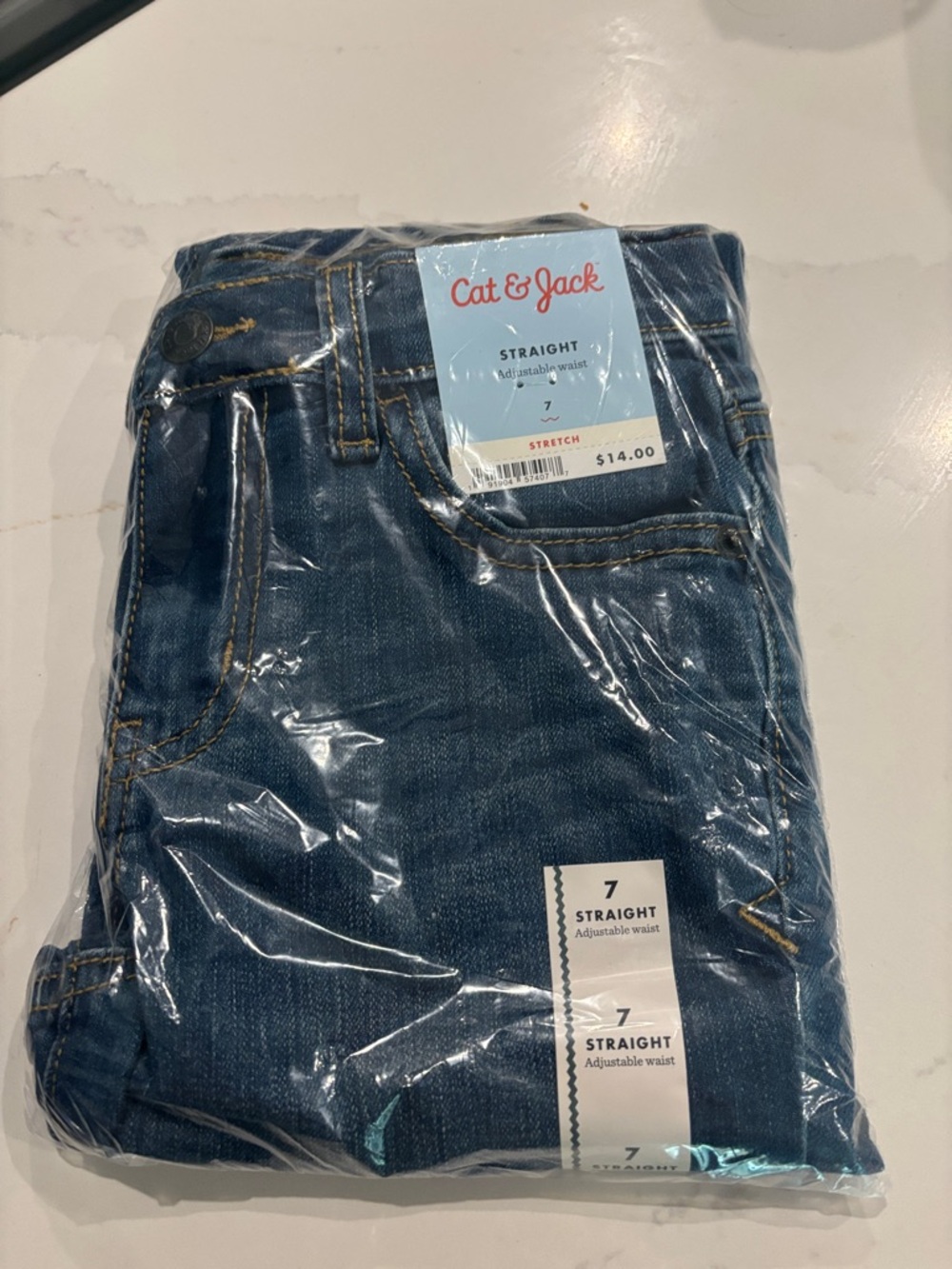 Cat & Jack Straight Fit Jeans - Dark Blue Denim
